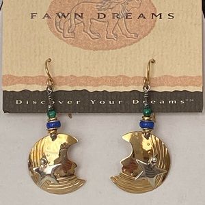 Fawn Dreams by Tabra - Earrings, Vintage 1992. New W/Card